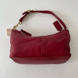 Vintage Coach Red Leather Demi Shoulder Bag 9596